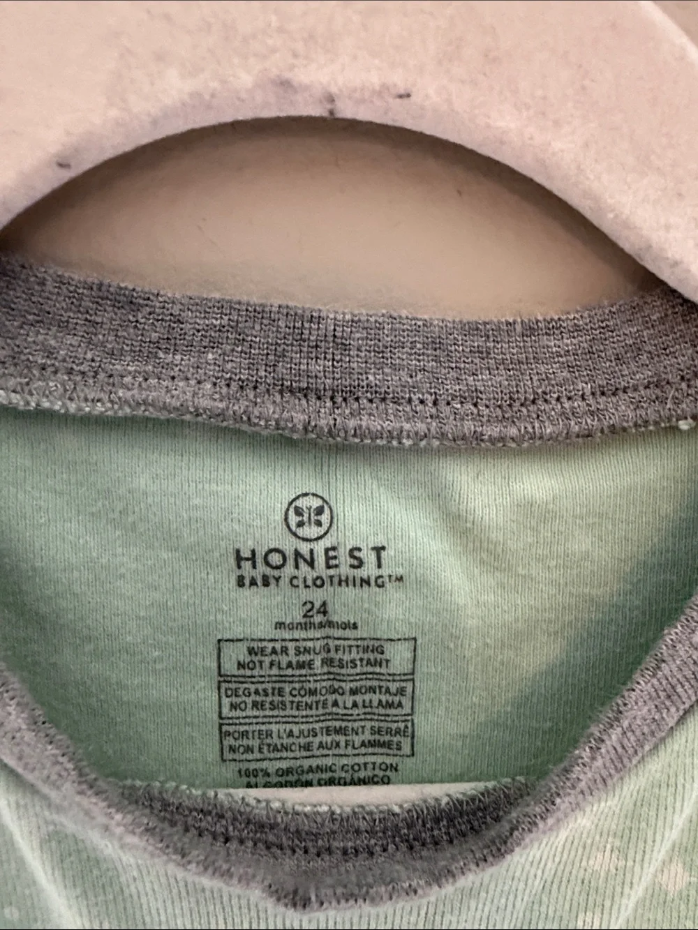 Honest Baby Green Star Long Sleeve Kids Pajama Set 24M
